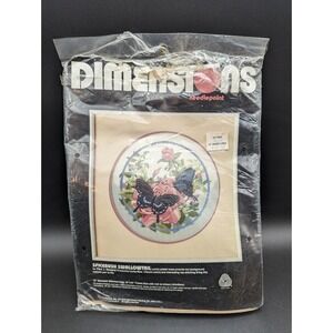 Dimensions Needlepoint Kit 2339 Vintage 1988 Spicebush Swallowtail - Open Bag